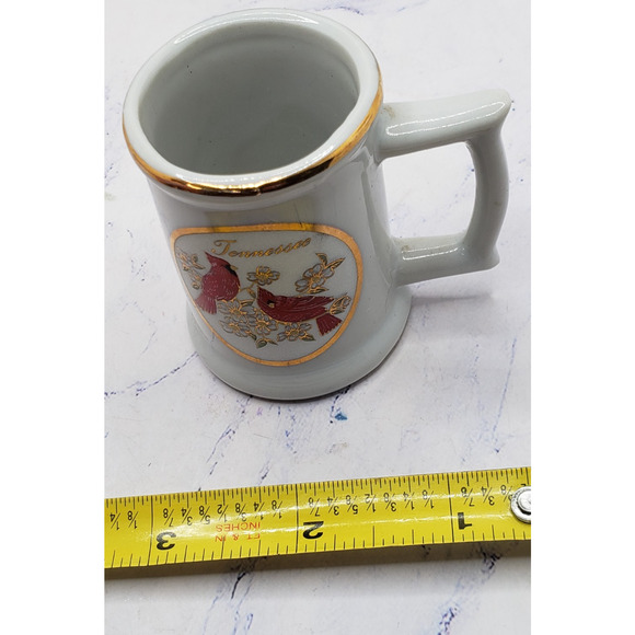 Tennessee Souvenir 24k Gold Rimmed Mini Mug Toothpick Holder Ceramic Shot Glass - Picture 7 of 9